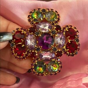 Elegant Multicolor Brooch Pierre Balmain Paris Haute Couture